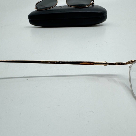 Easyclip Eyeglasses Gold Frame w Polarized ClipOn Sunglasses 49-19 H9563 - Picture 5 of 9